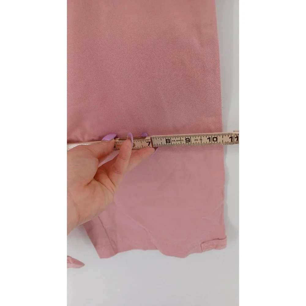 New York & Company Women’s Cargo Pants Size 12 Pink Embroidered Floral Wide Leg
